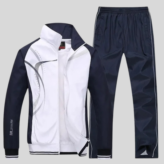 Men's Tracksuit Lightweight Zip Up Jacket Elastic Waist Pants Athletic Set