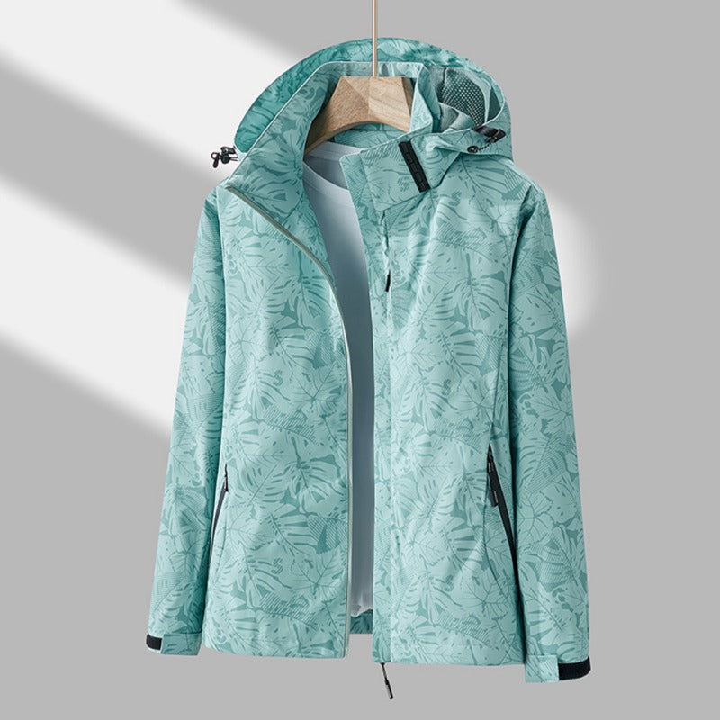Veste femme imperméable à capuche, manches longues, fermeture éclair, coupe-vent