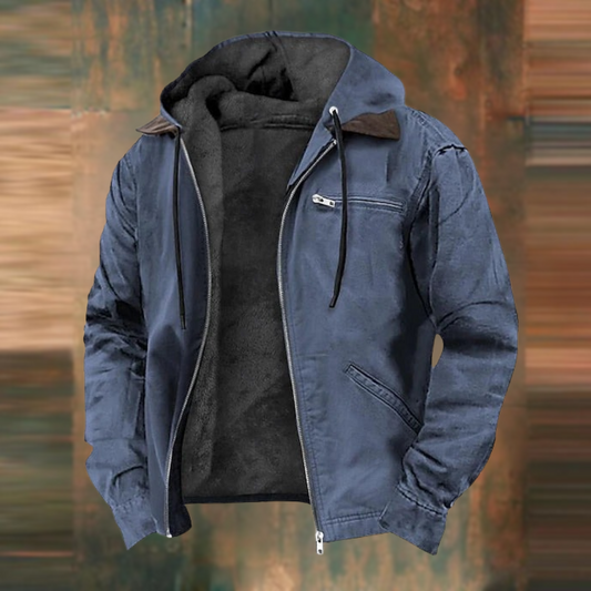 Men's Jacket Lightweight Hooded Zip-Up Pockets – Transitional