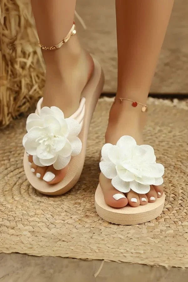 Sandalias para mujer con estampado floral, tipo slide, sin cierre, punta abierta, tacón bajo, casual