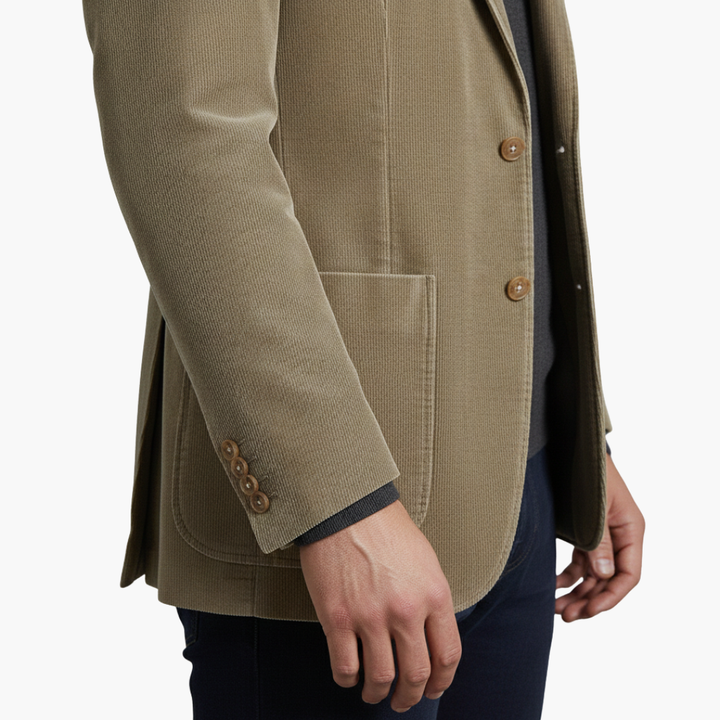 Blazer para hombre con solapa de muesca, cierre de botones, manga larga, formal