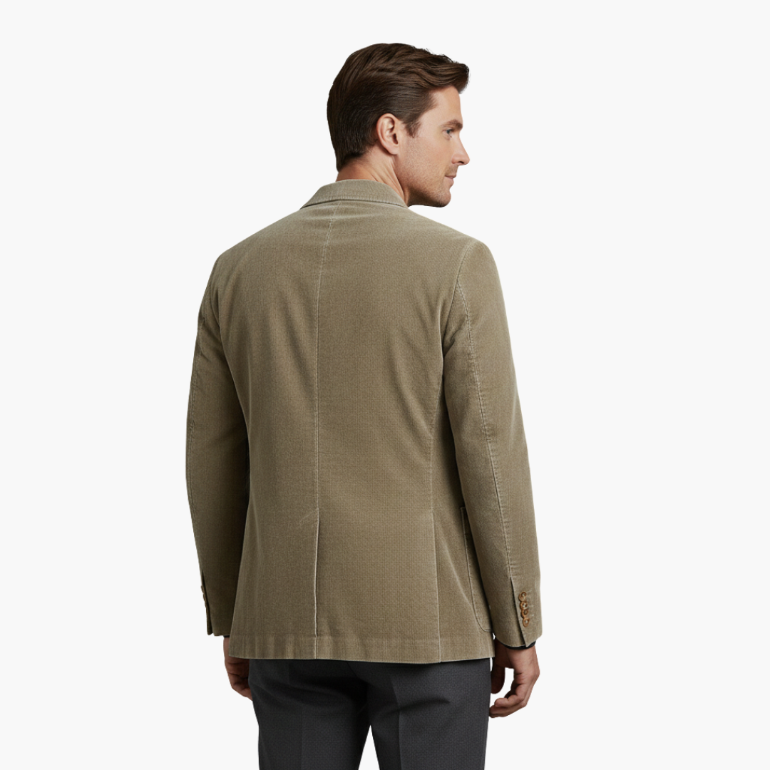 Blazer para hombre con solapa de muesca, cierre de botones, manga larga, formal