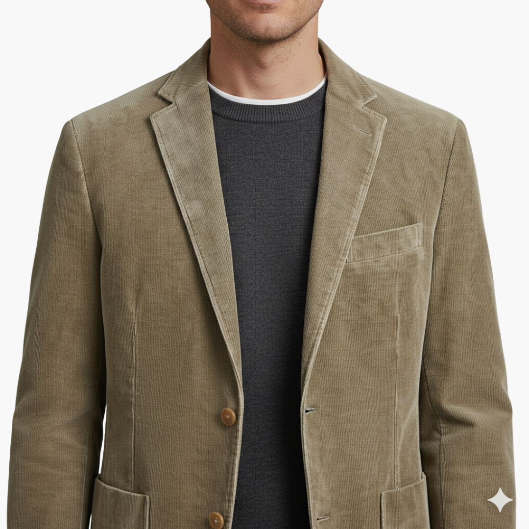 Blazer para hombre con solapa de muesca, cierre de botones, manga larga, formal