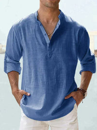 Men's Shirt Linen Sleeveless Button-Up Breathable Casual Beach Wear