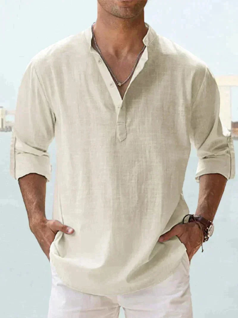 Men's Shirt Linen Sleeveless Button-Up Breathable Casual Beach Wear