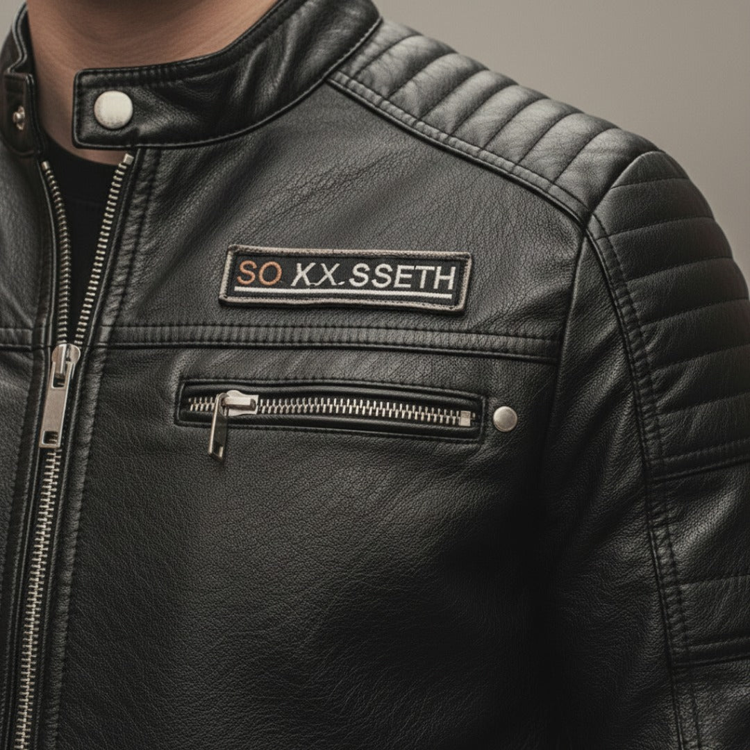 Modische Herren-Lederjacke im Biker-Stil mit Reißverschluss | Vestea