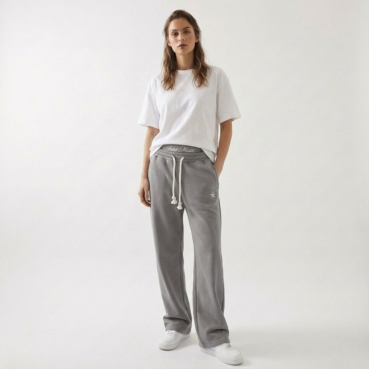 Jogging unisexe coupe ample taille élastique cordon poches décontracté