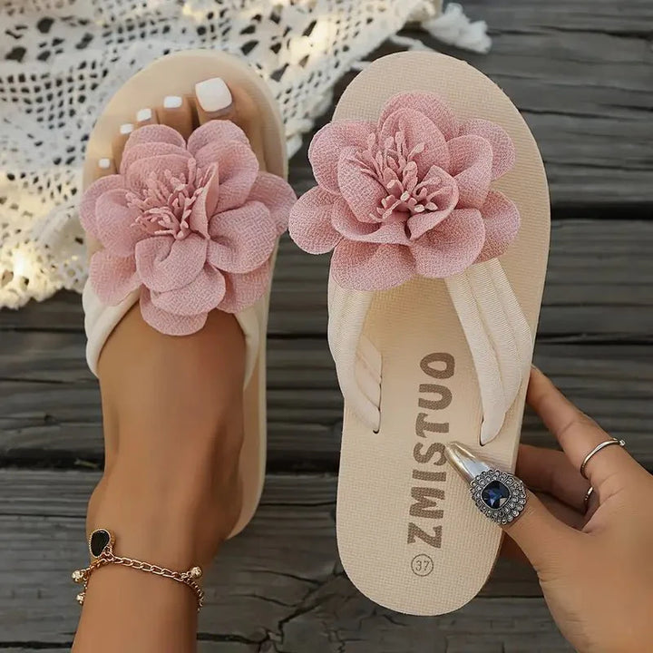 Sandalias para mujer con estampado floral, tipo slide, sin cierre, punta abierta, tacón bajo, casual