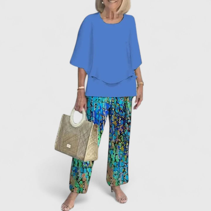 Women's Two-Piece Outfit Set Lightweight Relaxed Fit Top And Pants