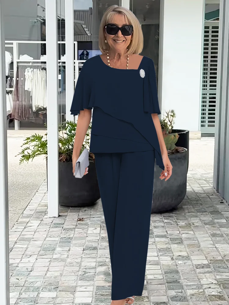Women's 2-Piece Set Tailored Blazer Trousers Long Sleeve Formal
