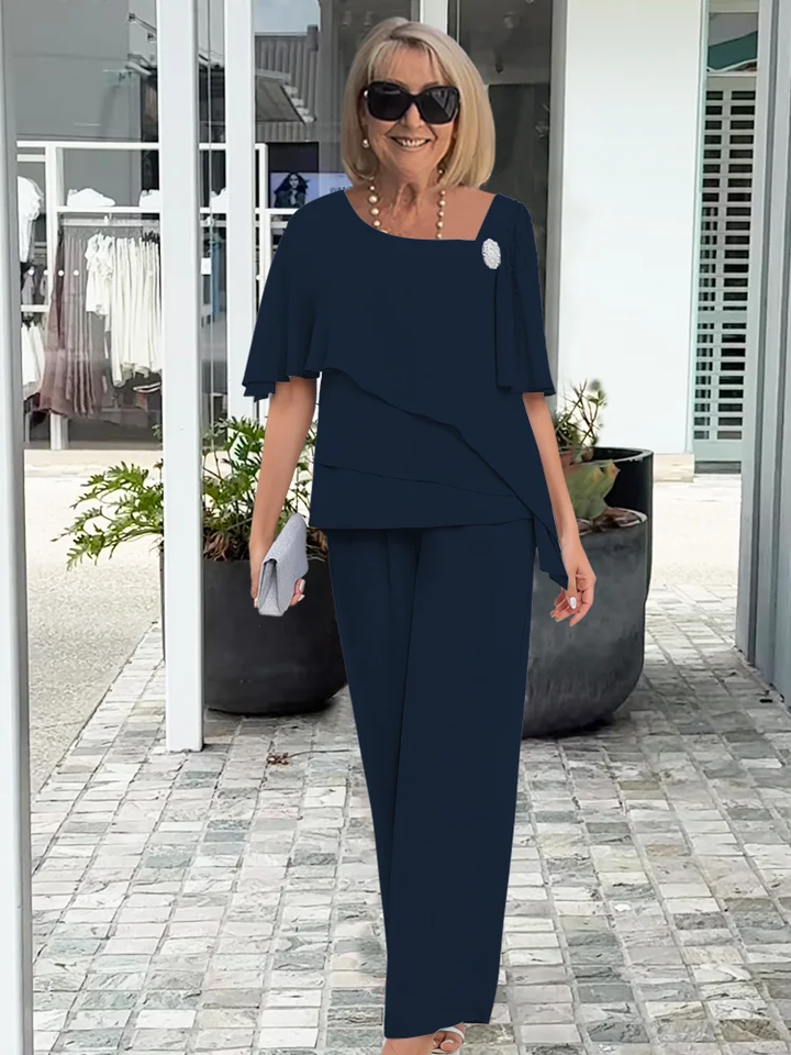 Ensemble femme 2 pièces blazer ajusté pantalon manches longues formel