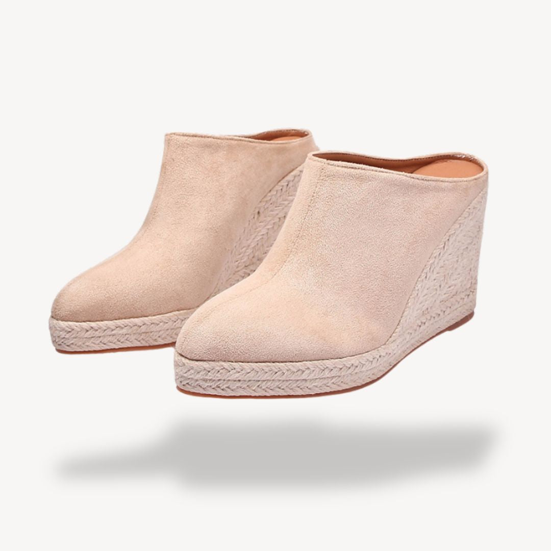Wildleder Orthopädische Keil Espadrille Pantoletten Damen | Vestea
