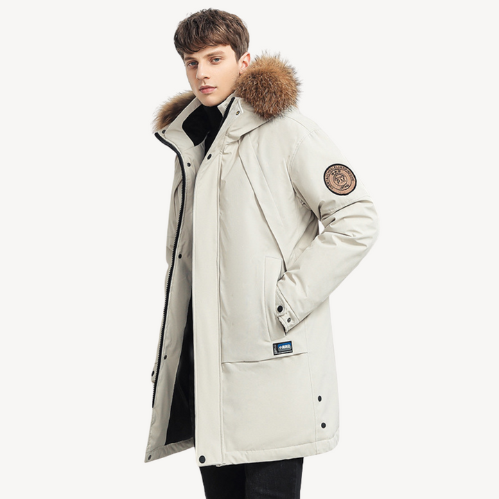 Winter Puffer Jacket mit Kunstfellkapuze für Herren | Vestea