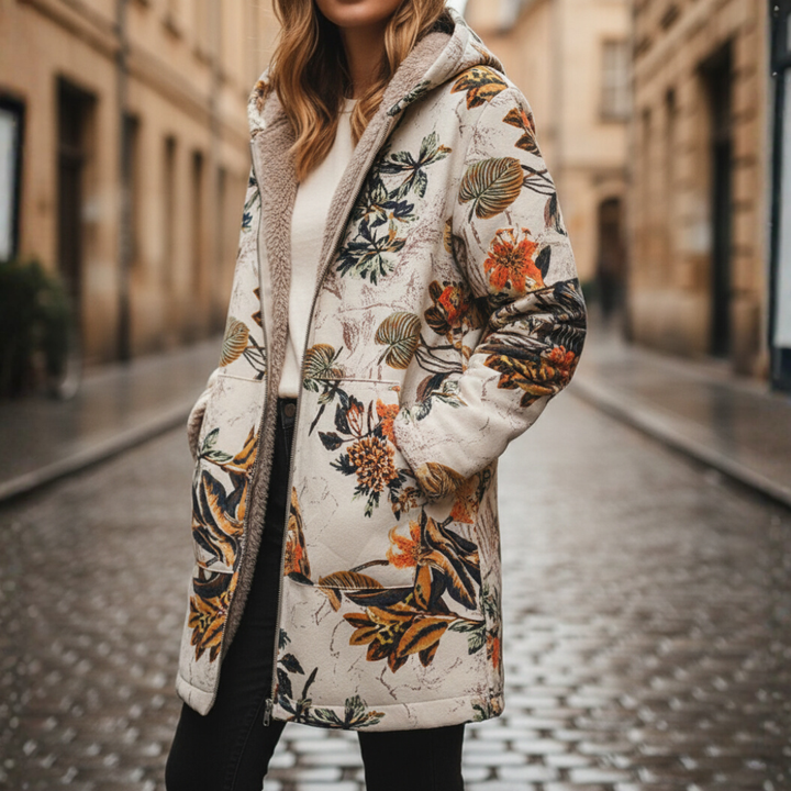 Damen Winterjacke mit Blumenmuster | Vestea