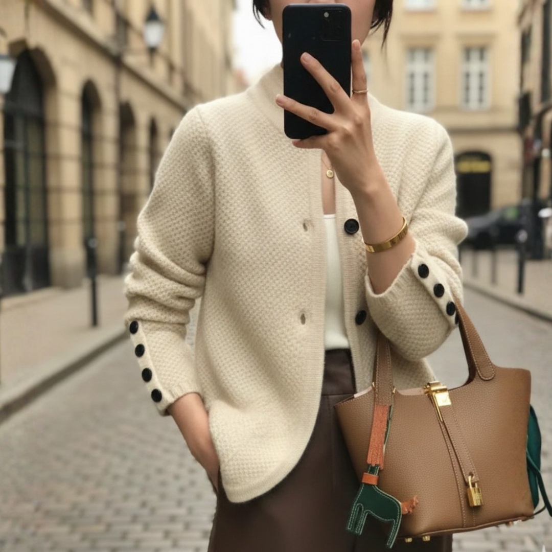 Cardigan à boutons en maille pour femme