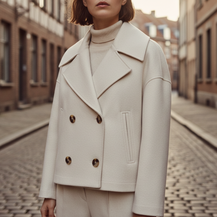 Damen Mantel Kurzjacke Materialmix | Vestea