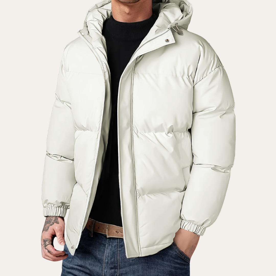 Herren-Pufferjacke mit Kapuze | Vestea