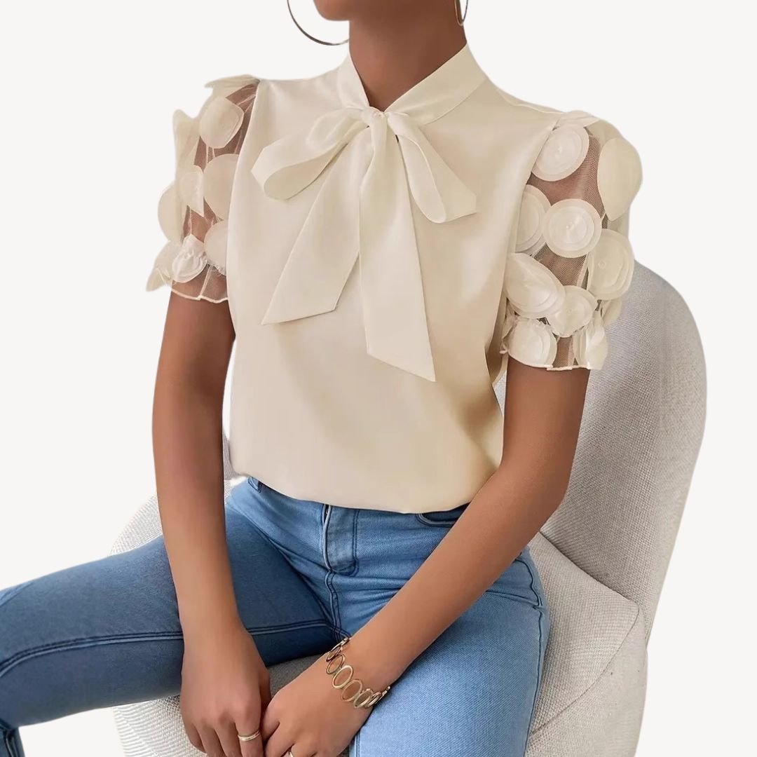 Damen Bluse Chiffon Schleife | Vestea