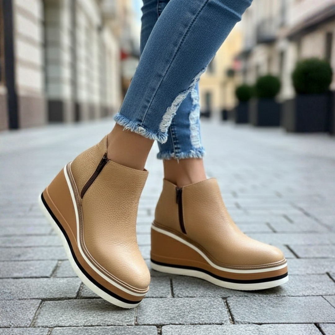 Bottines à talon compensé orthopédiques pour femmes