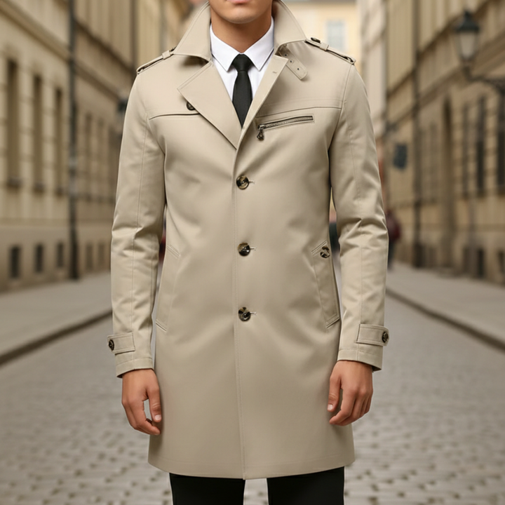 Men Slim Fit Trench Coat