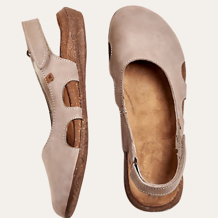 Damen Bequeme Orthopädische Sommerschuhe Leder | Vestea