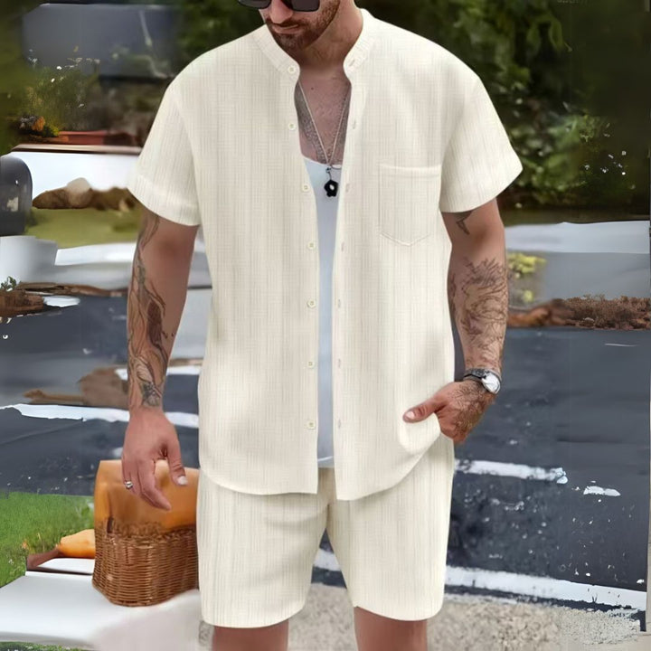 Herren Kurzarm Set aus Leinenmischung | Vestea