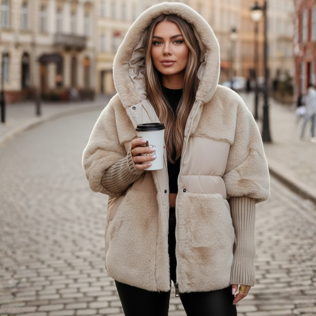 Down jacket for women with hood | Vestea