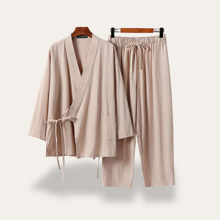 Herren Kimono Leinenmischung Freizeit Set | Vestea