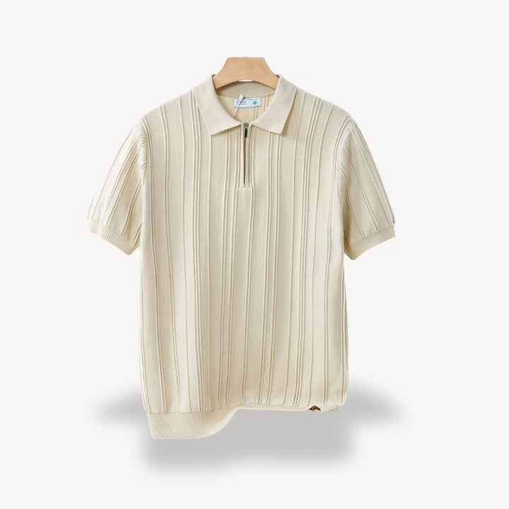 Herren Rippstrick Half-Zip Poloshirt | Vestea