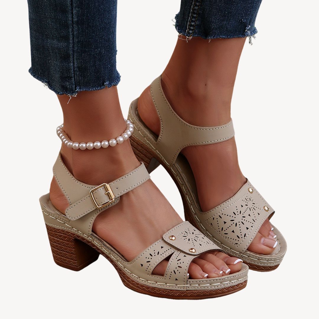 Damen Sandalen Keilabsatz Orthopädisch Kunstleder | Vestea