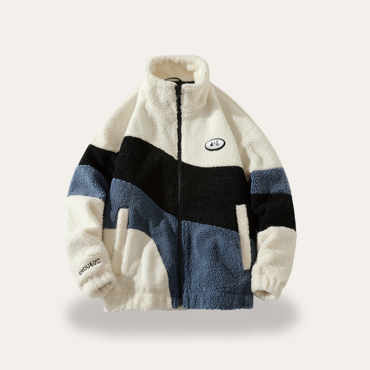 Bunte Fleecejacke mit Reißverschluss für Herren | Vestea