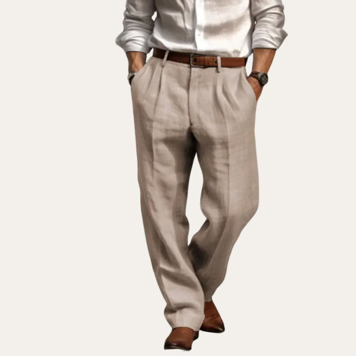 Herren Leinen-Faltenhose – Leicht, Atmungsaktiv & Stilvoll für Sommer und Freizeit | Vestea