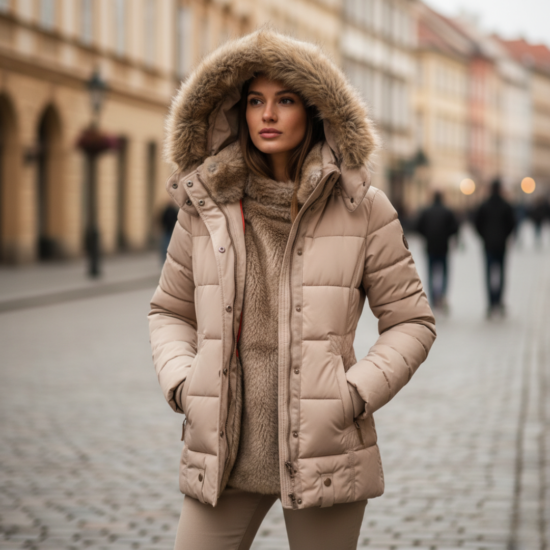 Damen Winterjacke mit Kapuze und Wattierung | Vestea