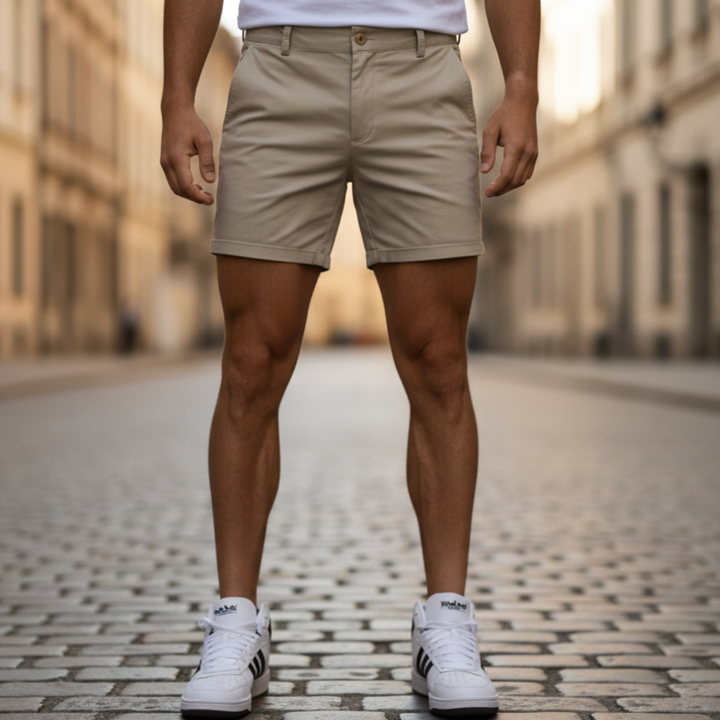Pantalones cortos casuales de algodón y poliéster para hombre