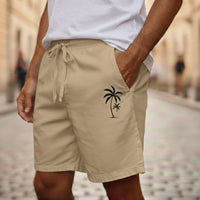 Men’s Palm Embroidery Summer Shorts