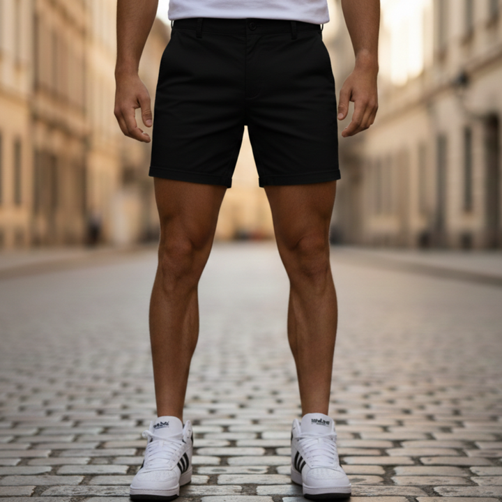 Pantalones cortos casuales de algodón y poliéster para hombre