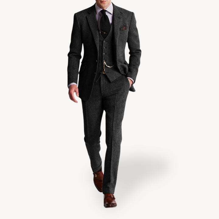 Herren Wollanzug 3-teilig Slim Fit | Vestea