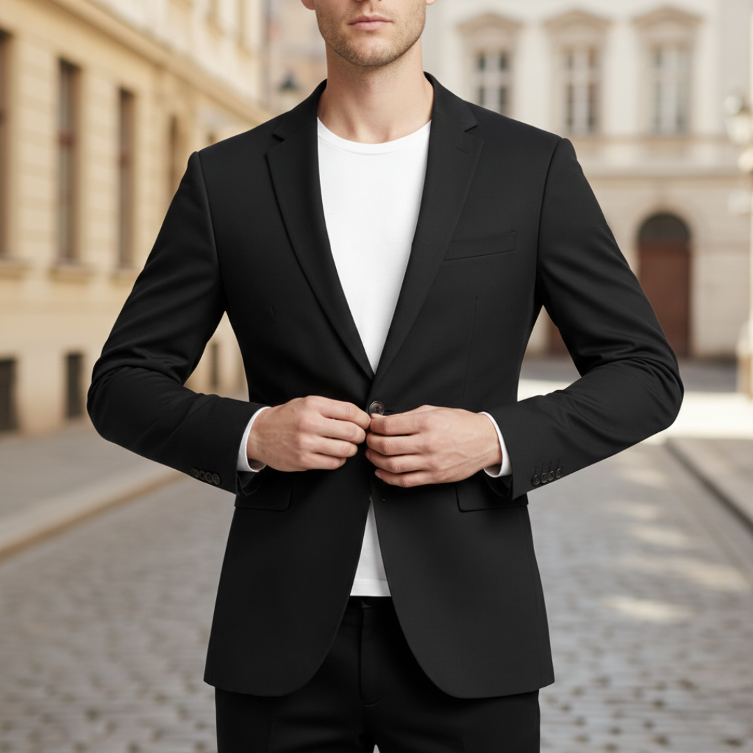 Veste blazer à un bouton coupe ajustée pour homme