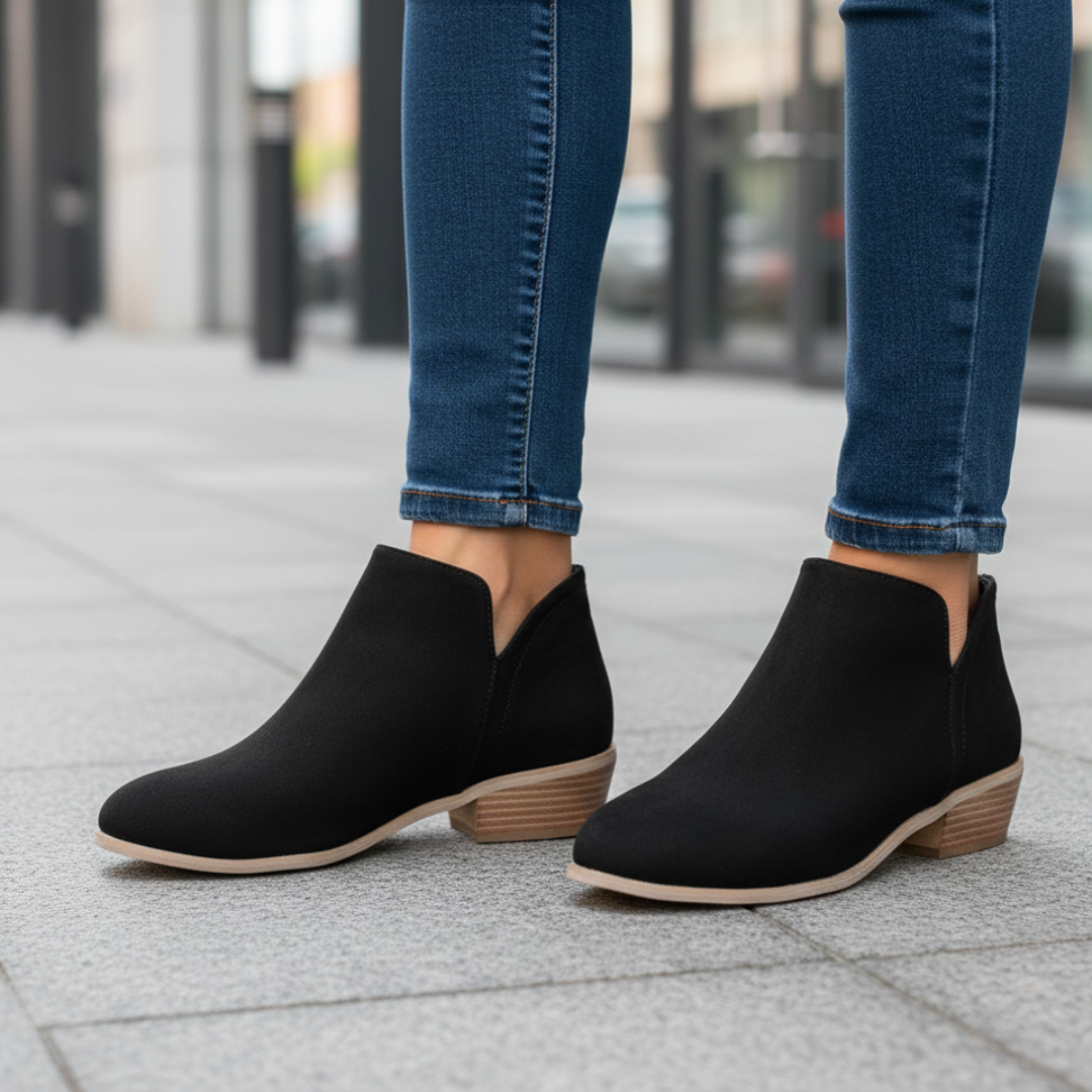 Women Orthopedic Synthetic Leather V Cut Booties