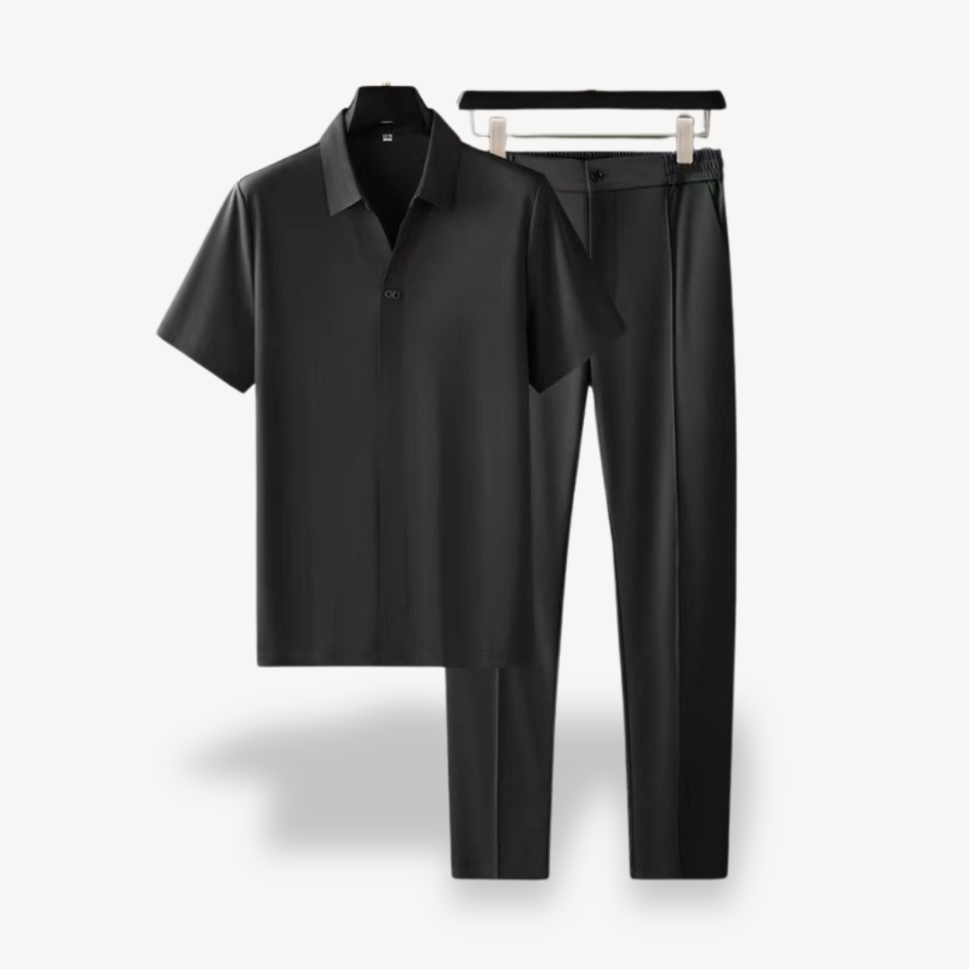 Vestea | Herren Leinen Set – Sommer Zweiteiler, Atmungsaktiv, Casual