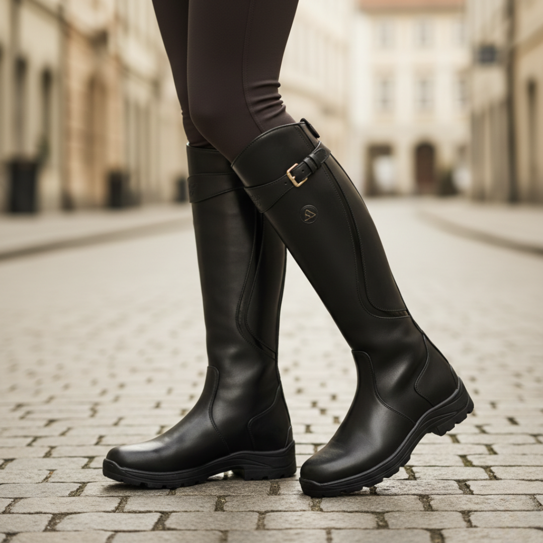 Bottes orthopédiques montantes imperméables en cuir végétal pour femmes