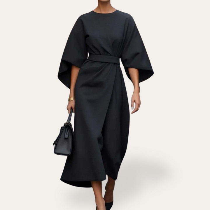 Vestea | Damen Kleid mit weiten Ärmeln aus Leinenmischung