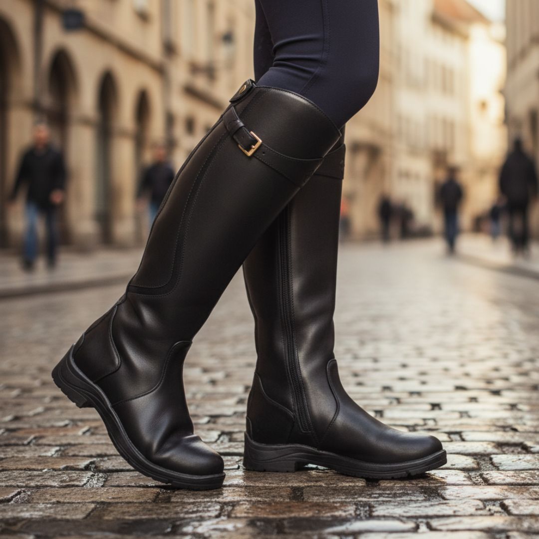Damen Stiefel Kniehoch Similileder mit Reißverschluss | Vestea