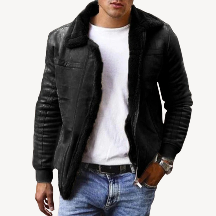 Herren-Faux-Shearling-Jacke | Vestea