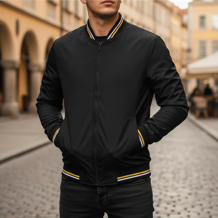 Chaqueta corta con cremallera ligera para hombre