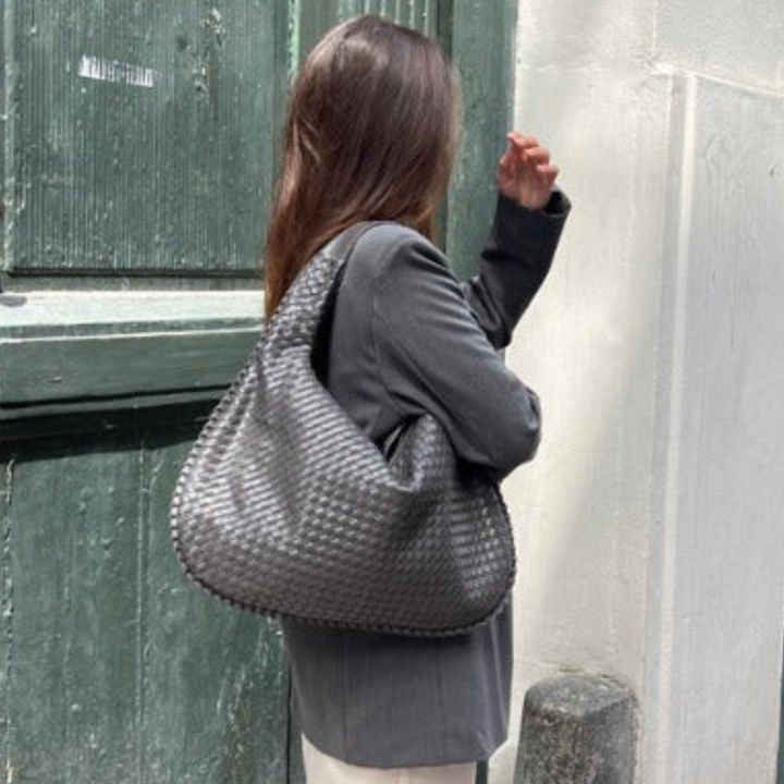 Vestea |  Damen Geflochtene Leder Hobo-Tasche