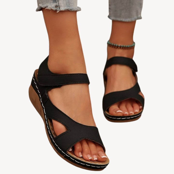 Damen Leder Orthopädische Sandalen – Fußbett, Weiche Sohle & Stilvolle Bequemschuhe für den Sommer | Vestea