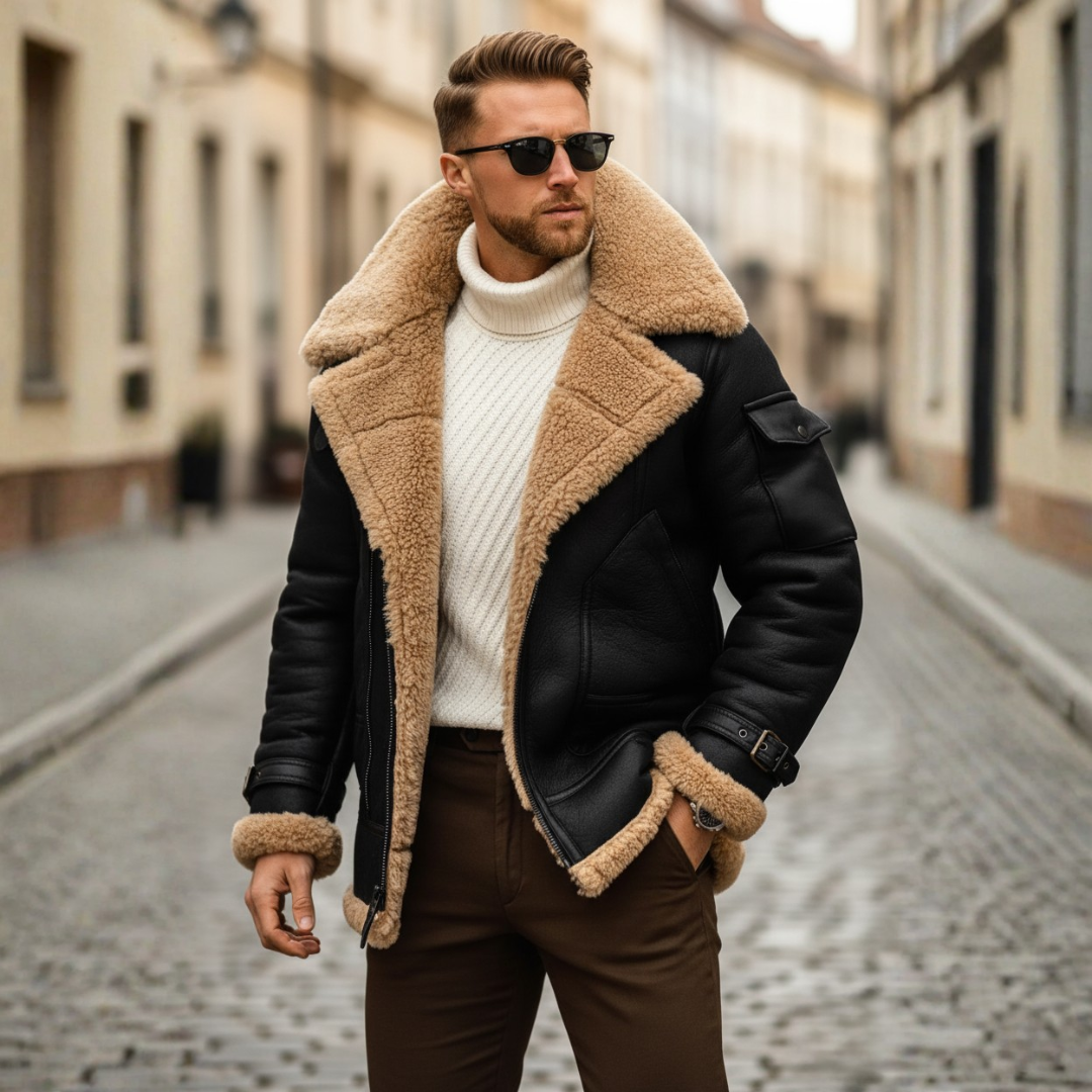Herren Jacke mit Kunstpelz | Vestea