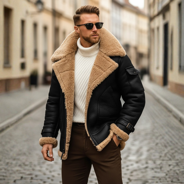 Herren Jacke mit Kunstpelz | Vestea