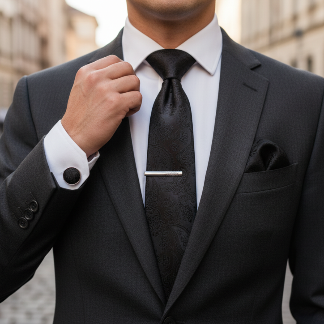Krawatte mit Manschettenknöpfen | Vestea